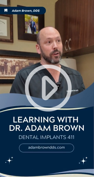 Dr. Adam Brown explains dental implants in YouTube Short Video.