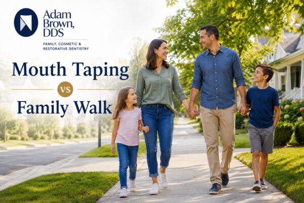 Take a family walk to relieve stress instead of mouth taping 